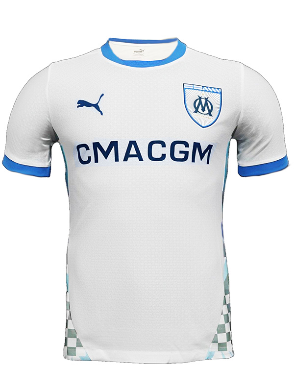 Olympique de Marseille home jersey soccer uniform men's first sportswear football kit top shirt 2024-2025
